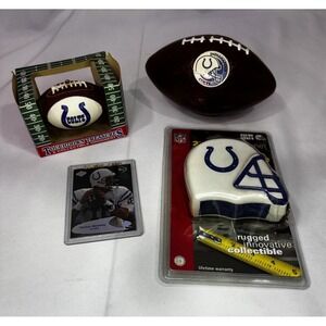 NFL Colts Memorabilia- Piggy Bank,Christmas  Ornament, Measuring Tape, Manning